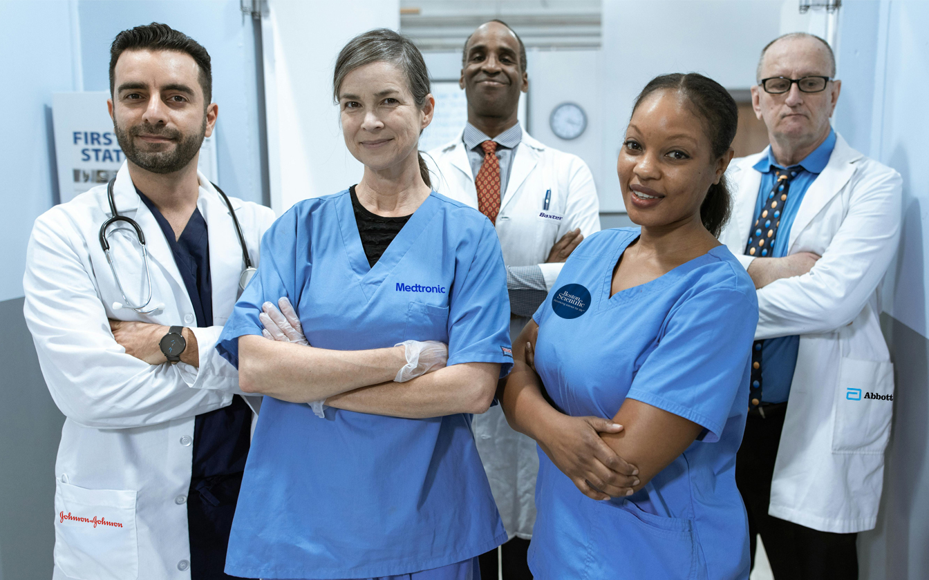 medics with brands on their uniforms