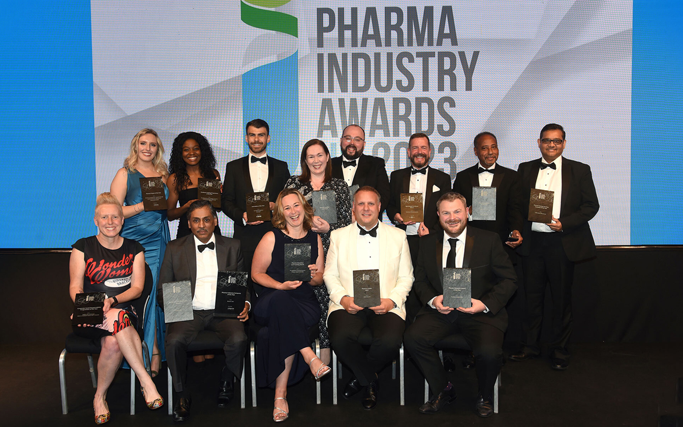 Two rows of Awards winners