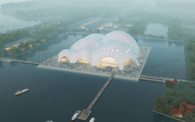 Renzo Piano begins construction on Isola Della Musica in Hanoi