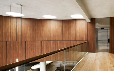 Qanstruct completes headquarters fit-out in Victoria with SUPAMICRO acoustic panels throughout lobby