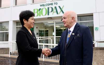Global packaging leader visits Biopax to spotlight innovation in West Belfast